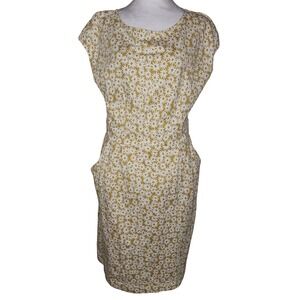 Boden Daisy Print Dress Casual Career Work Party Pockets US 12 UK 16
